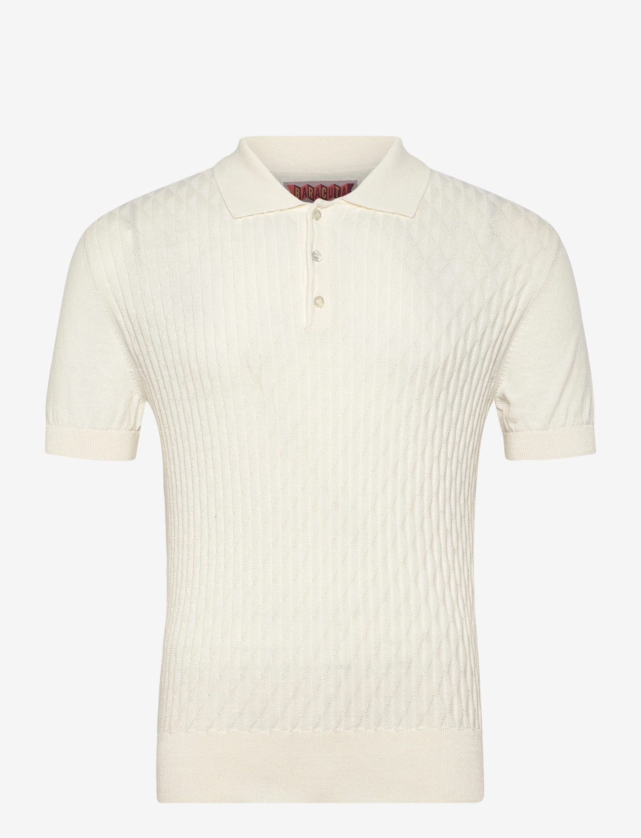 Baracuta - PATTERN STITCH SS POLO - dzianinowe bluzki polo - off white - 0