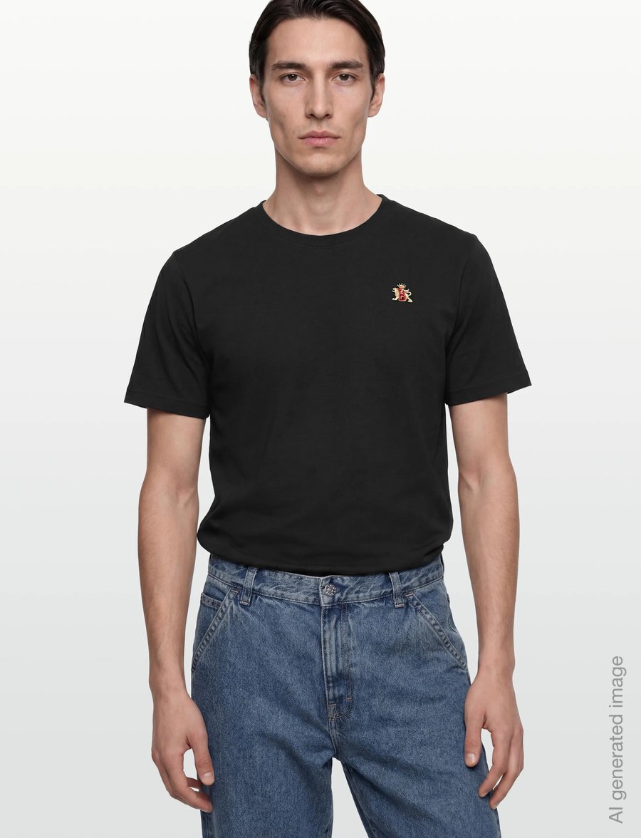 Baracuta - ICON LOGO EMBROIDERED TEE - kortermede t-skjorter - black - 3