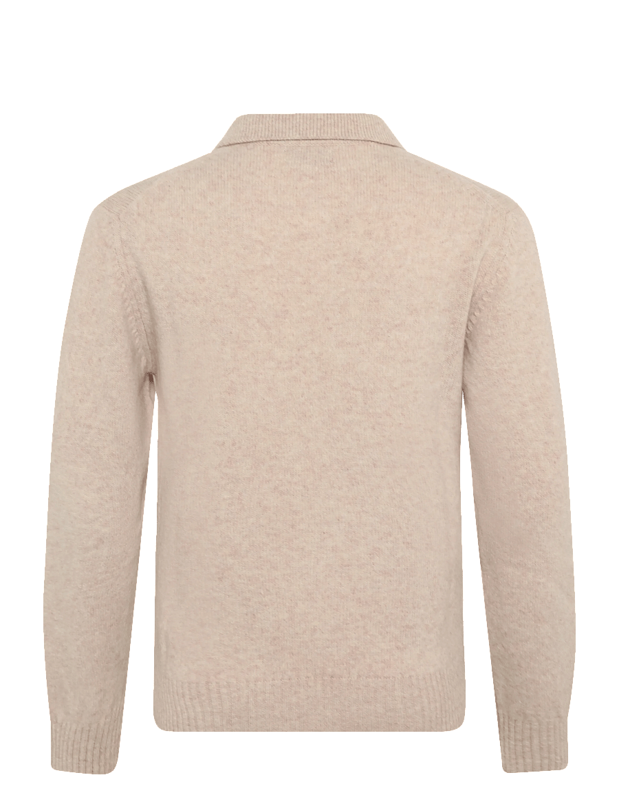 Baracuta - SHETLAND POLO - langärmelige strick-polohemden - antique white - 1