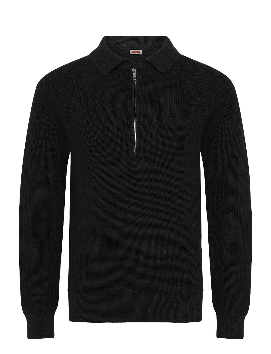 Baracuta - RIB ZIP POLO - pikkade varrukatega kootud polod - anthracite - 0