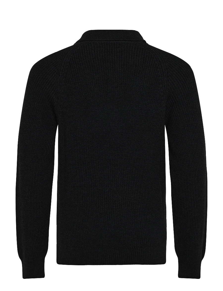 Baracuta - RIB ZIP POLO - pikkade varrukatega kootud polod - anthracite - 1