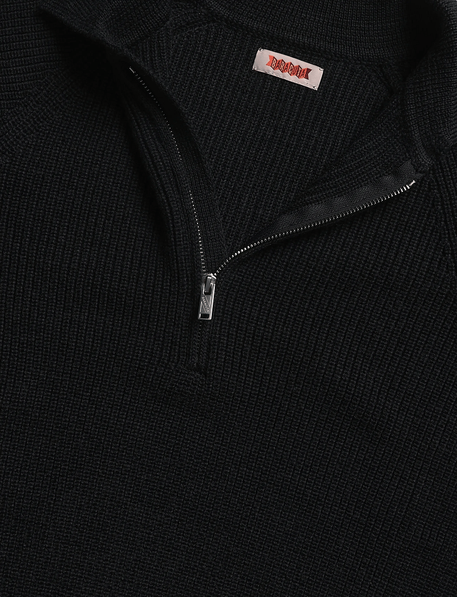 Baracuta - RIB ZIP POLO - pikkade varrukatega kootud polod - anthracite - 2