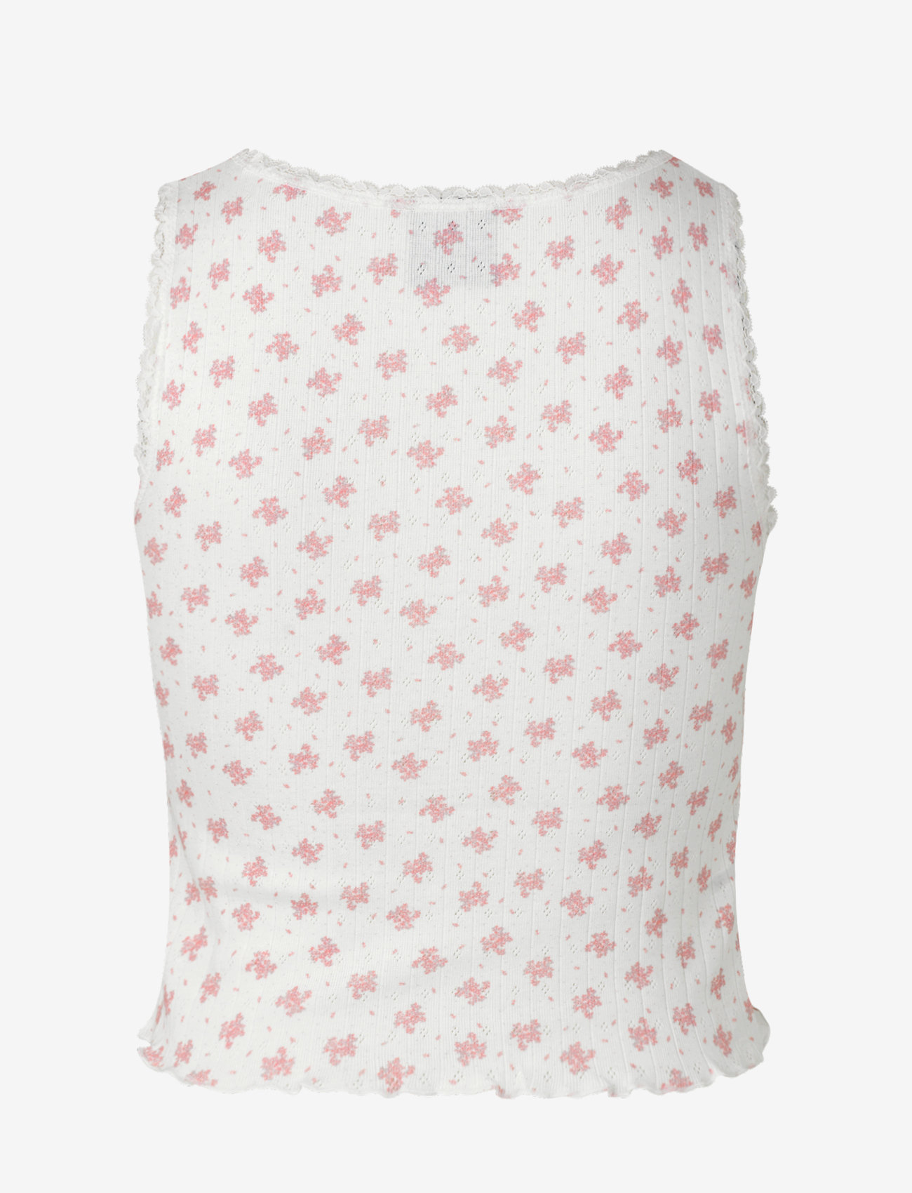 Barbara Kristoffersen by Rosemunde - Silk top short - white w/ candt pink flower - 1