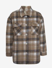 Barbara Kristoffersen by Rosemunde - Shirt ls - long-sleeved shirts - sesame check - 0
