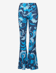 Trousers - BLUE 70S FLOWER PRINT
