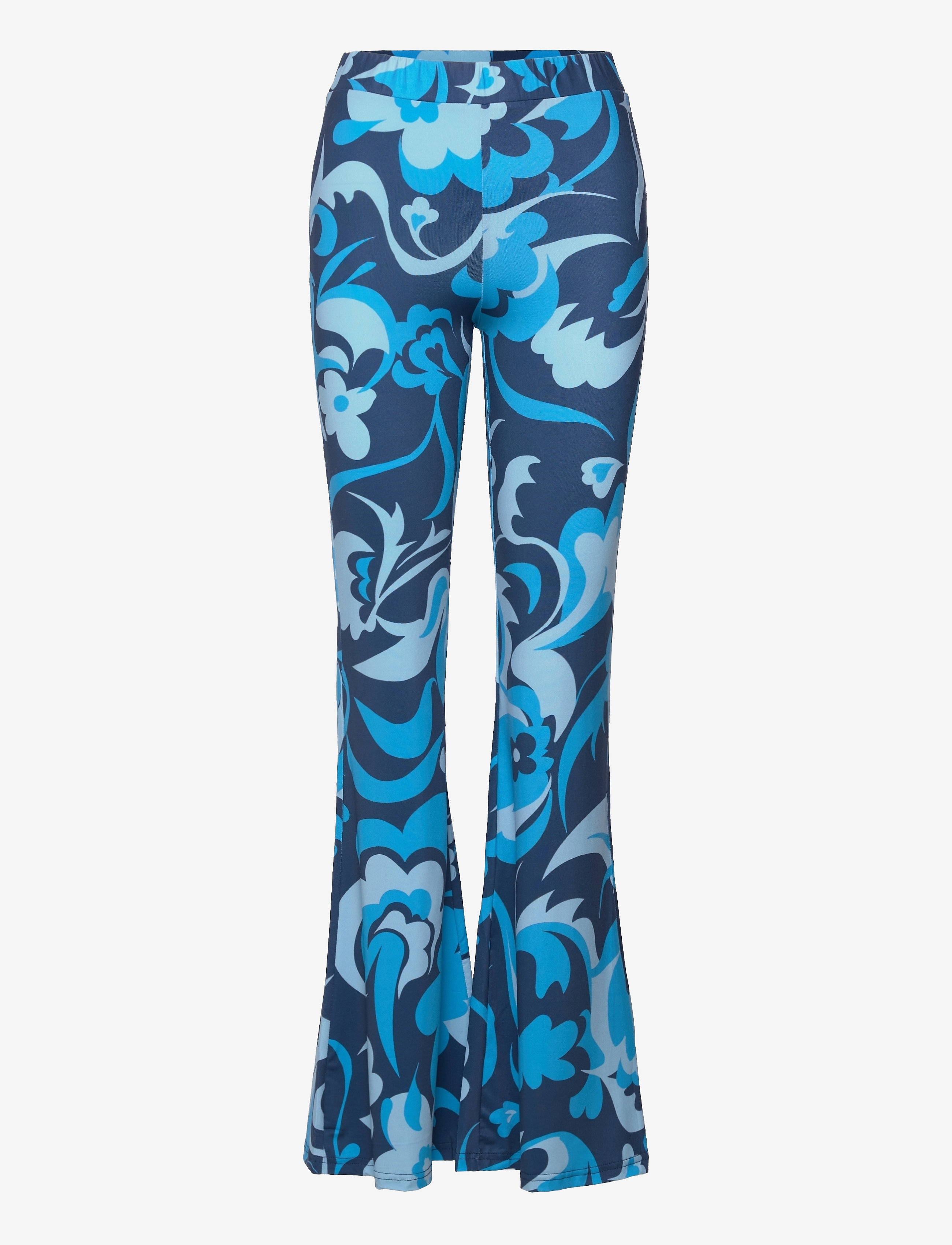 BLUE 70S FLOWER PRINT