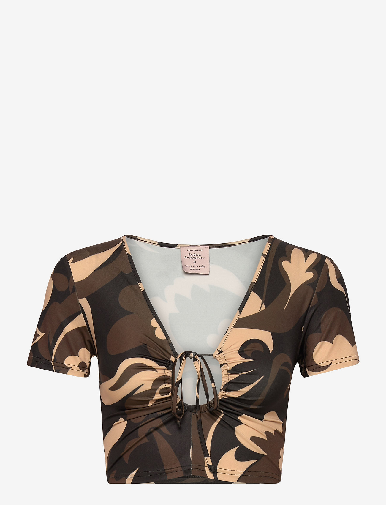 Barbara Kristoffersen by Rosemunde - Top - short-sleeved blouses - black 70s flower print - 0
