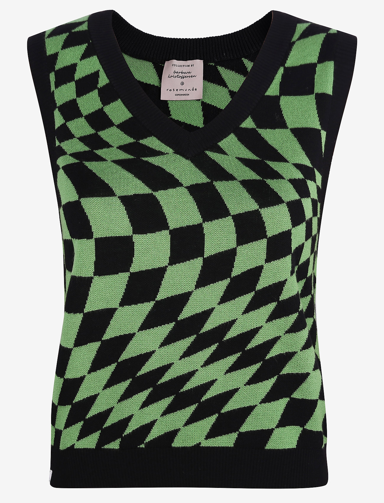 Barbara Kristoffersen by Rosemunde - Vest - knitted vests - green friend check print - 0