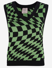 Barbara Kristoffersen by Rosemunde - Vest - knitted vests - green friend check print - 0