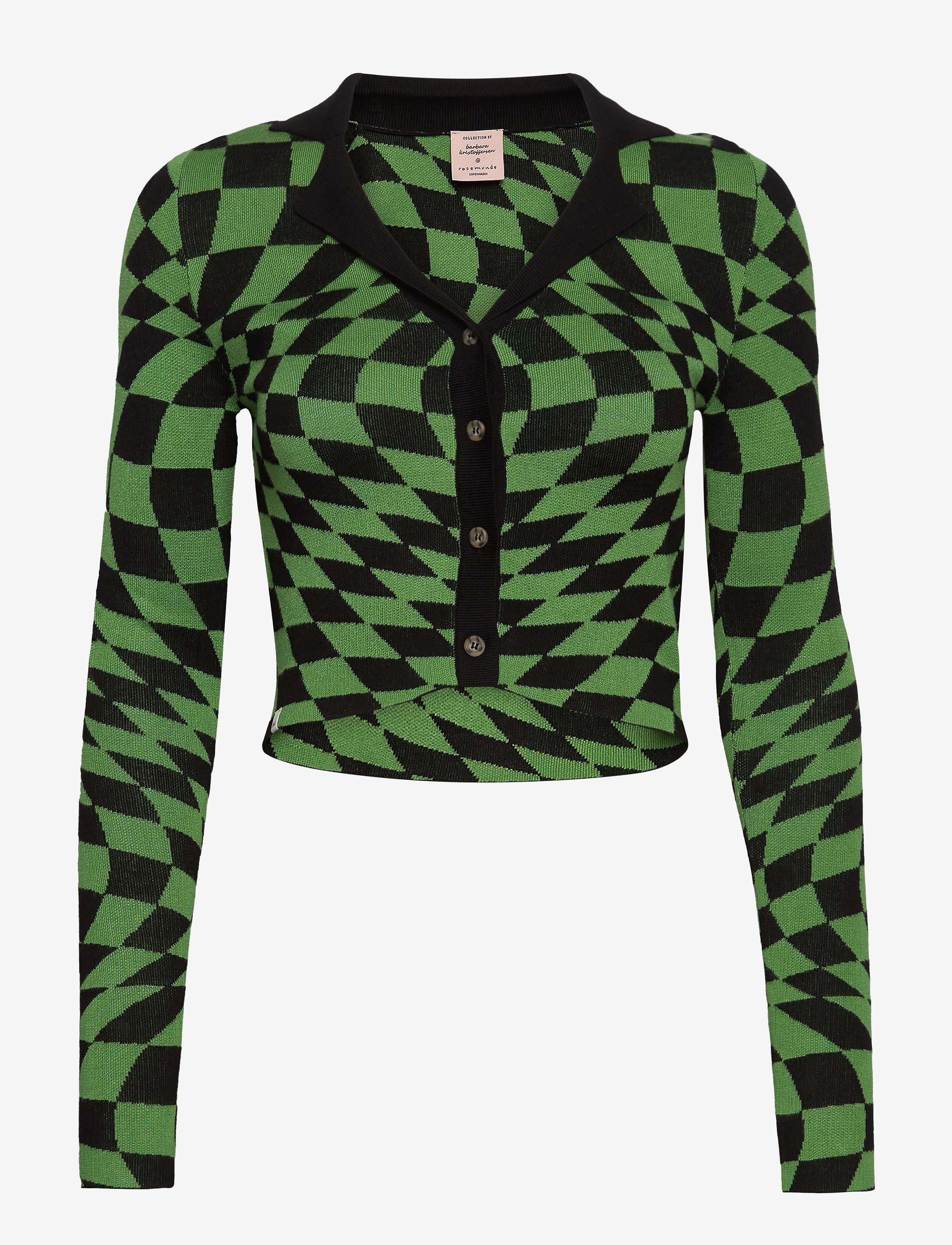 Barbara Kristoffersen by Rosemunde - Cardigan ls - green friend check print - 1