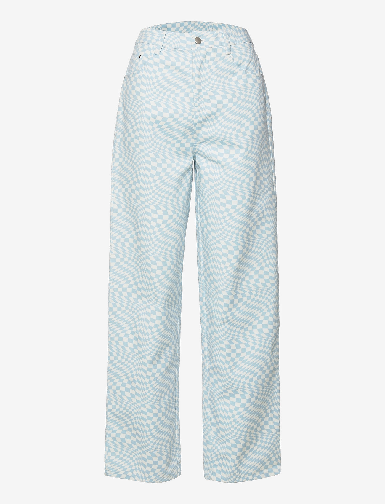 BLUE SWIRL CHECK PRINT