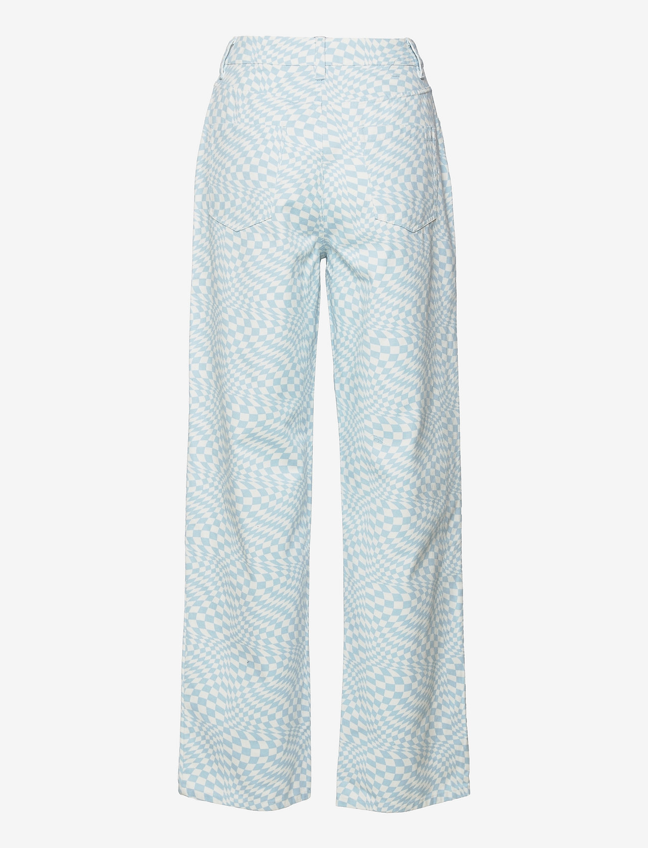 Barbara Kristoffersen by Rosemunde - Trousers - straight leg hosen - blue swirl check print - 1