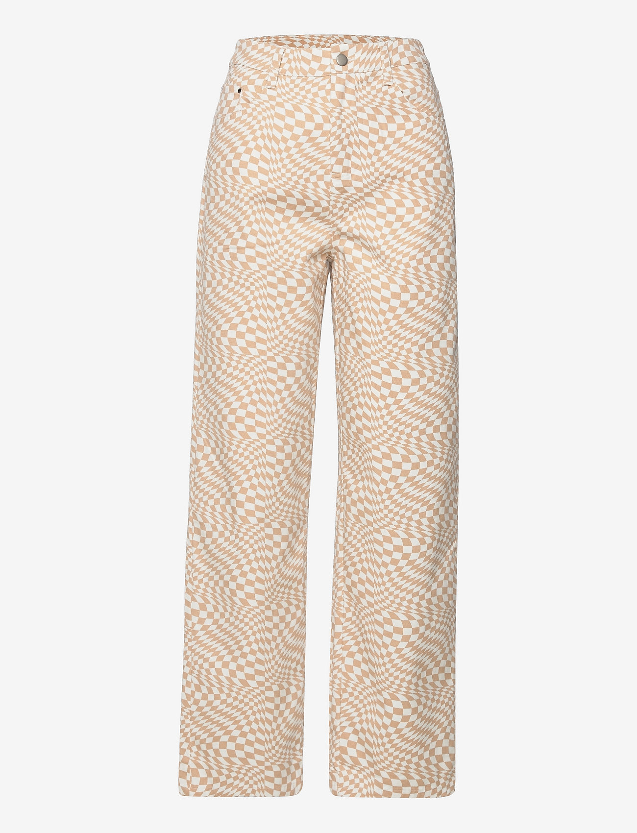 Barbara Kristoffersen by Rosemunde - Trousers - rette bukser - sand swirl check print - 0