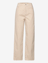 Barbara Kristoffersen by Rosemunde - Trousers - sirge säärega püksid - sand swirl check print - 0