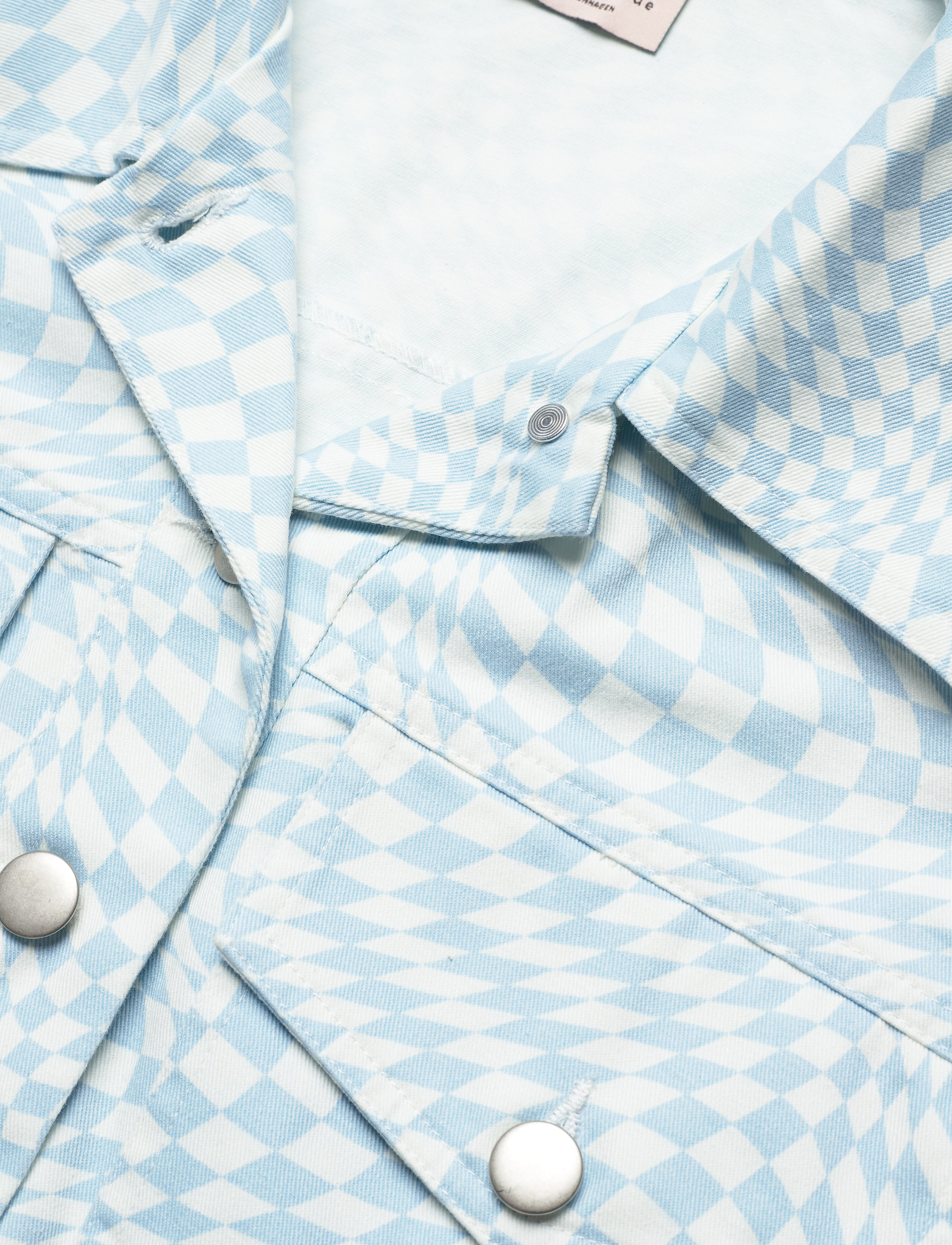 Barbara Kristoffersen by Rosemunde - Short jacket - Swirl Check Print - overtøj - blue swirl check print - 4