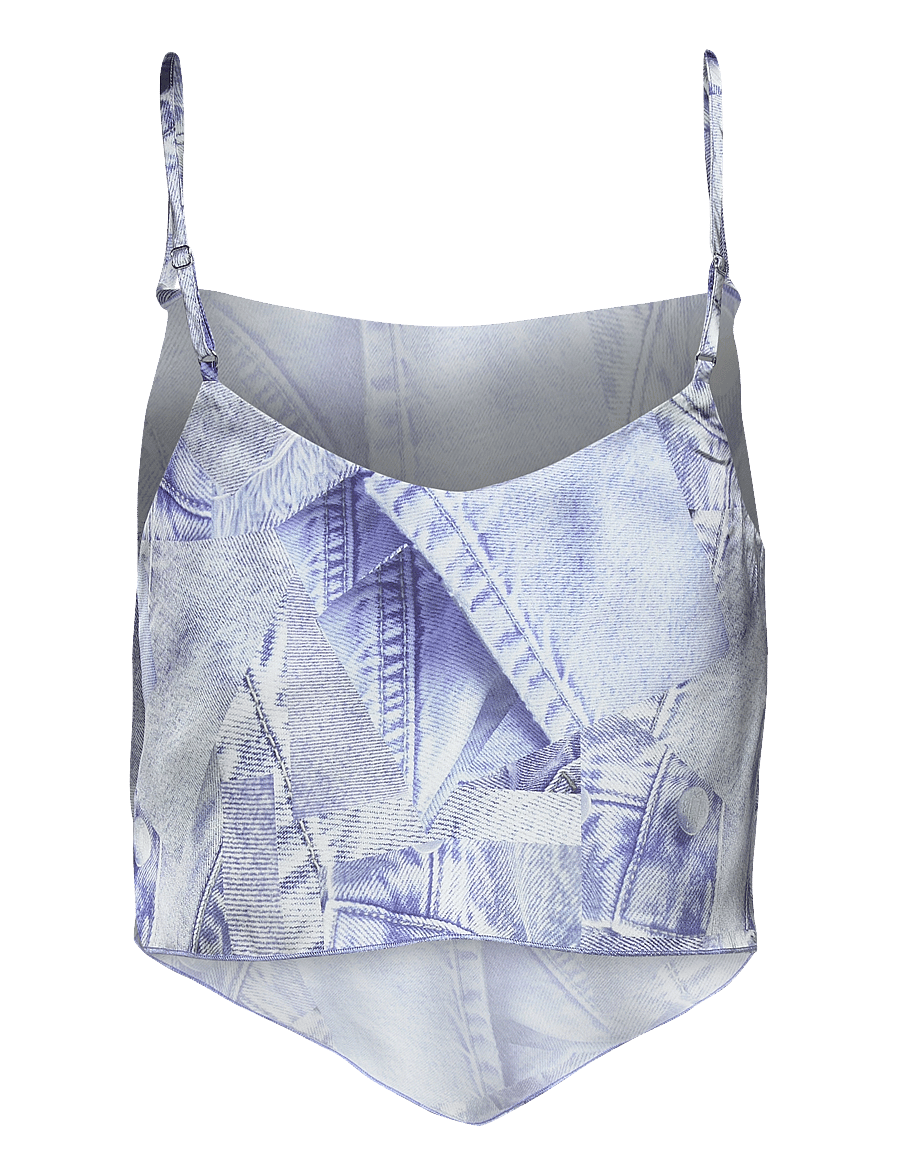 Barbara Kristoffersen by Rosemunde - Strap top - sleeveless blouses - denim print - 2