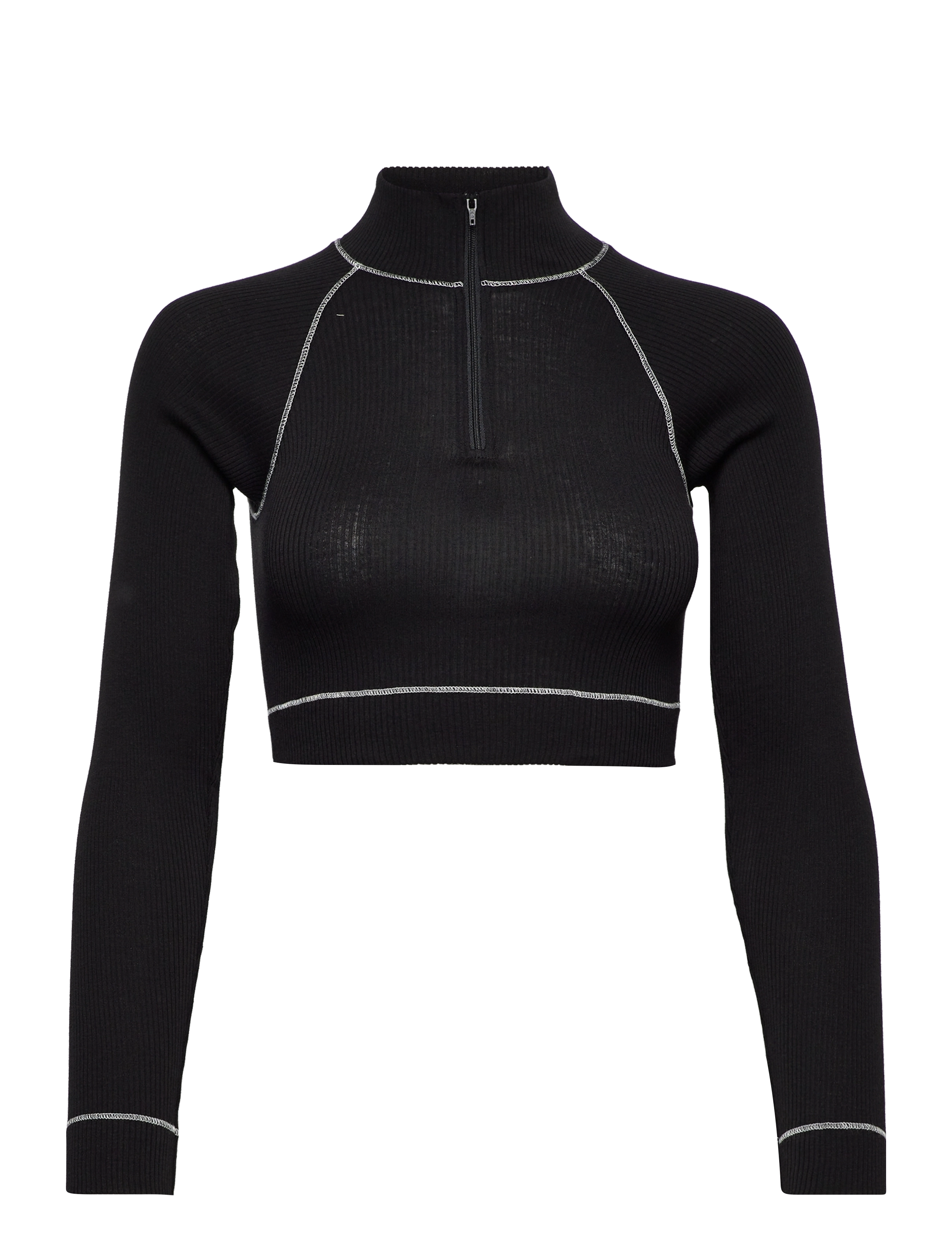 BARBARA KRISTOFFERSEN BY ROSEMUNDE Kurz Turtle Zip T-Shirt Schwarz - XS - Damen