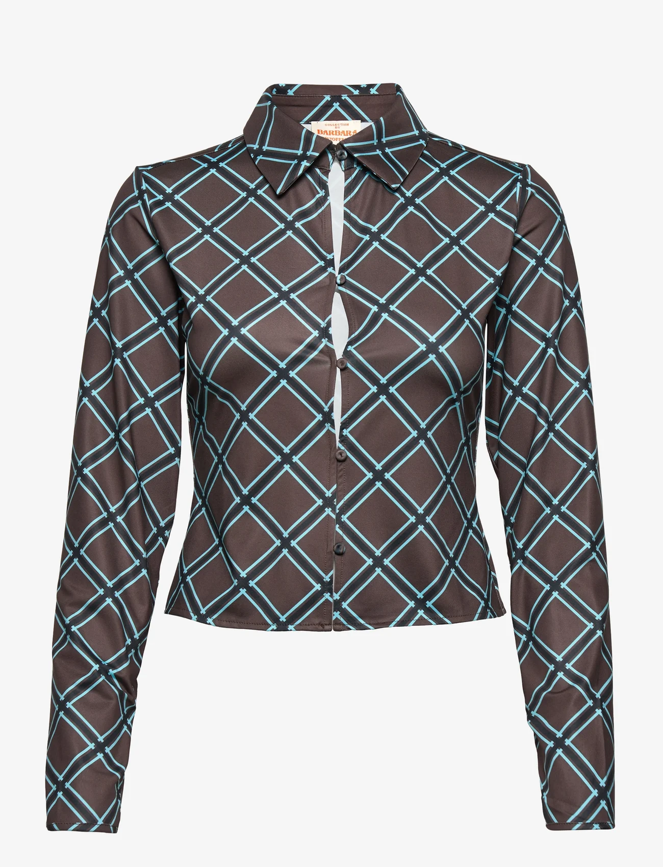 Barbara Kristoffersen by Rosemunde - Shirt LS - langærmede skjorter - brown check print - 0