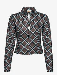 Barbara Kristoffersen by Rosemunde - Shirt LS - long-sleeved shirts - brown check print - 0