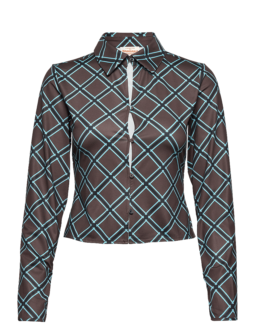 Barbara Kristoffersen by Rosemunde - Shirt - langærmede skjorter - brown check print - 1
