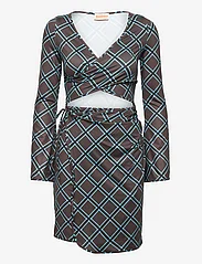 Barbara Kristoffersen by Rosemunde - Dress - festtøj til outletpriser - brown check print - 0