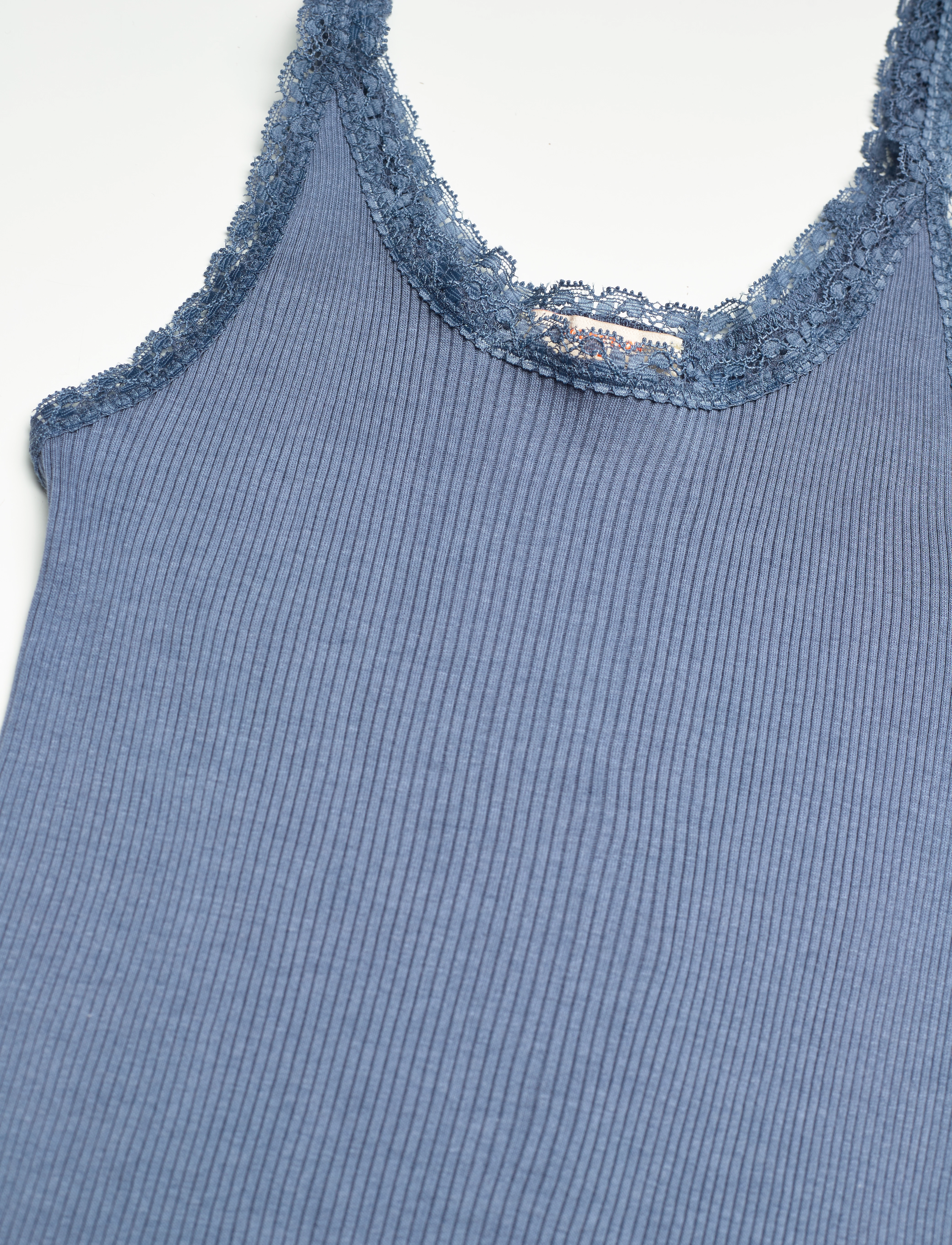 Barbara Kristoffersen by Rosemunde - Cotton top regular w/ lace - china blue - 2