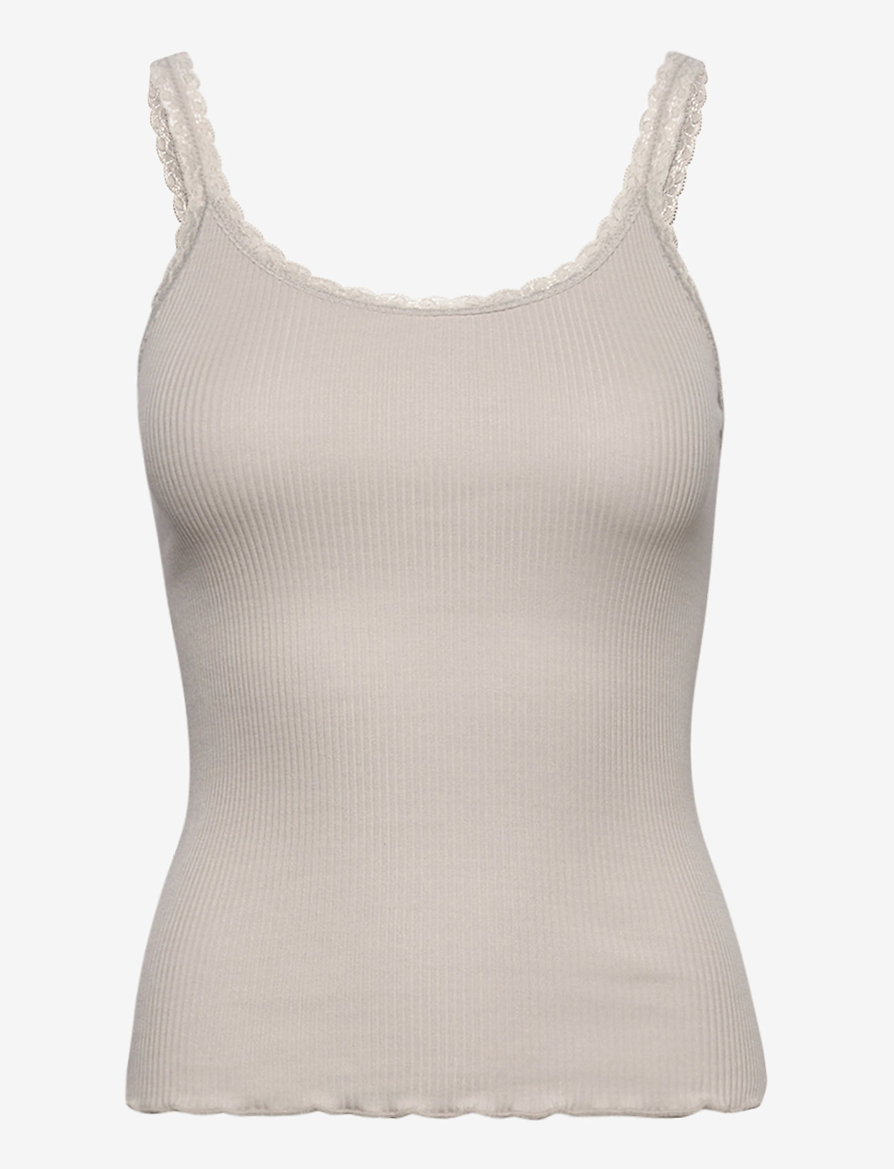 Barbara Kristoffersen by Rosemunde - Cotton top regular w/ lace - silver grey - 0