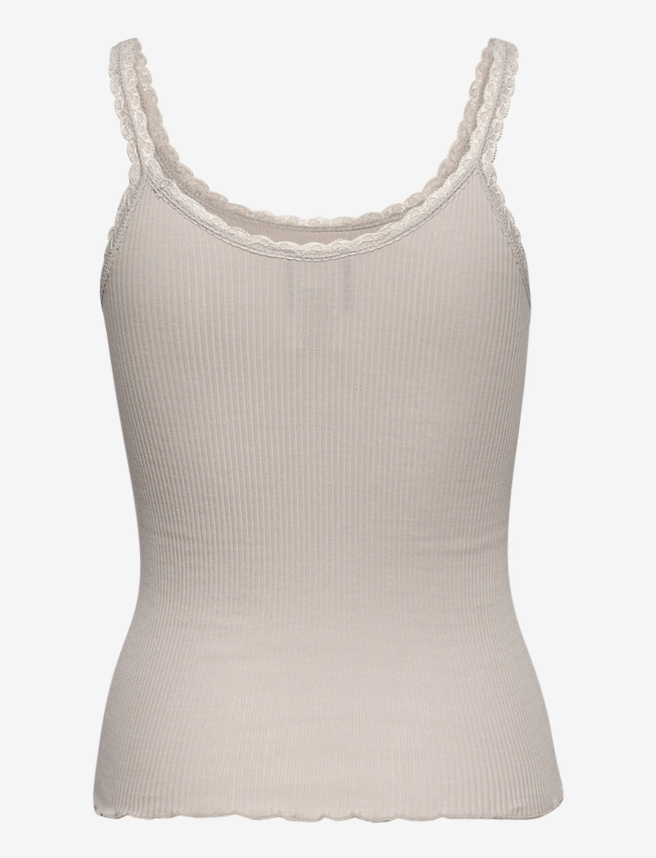Barbara Kristoffersen by Rosemunde - Cotton top regular w/ lace - silver grey - 1