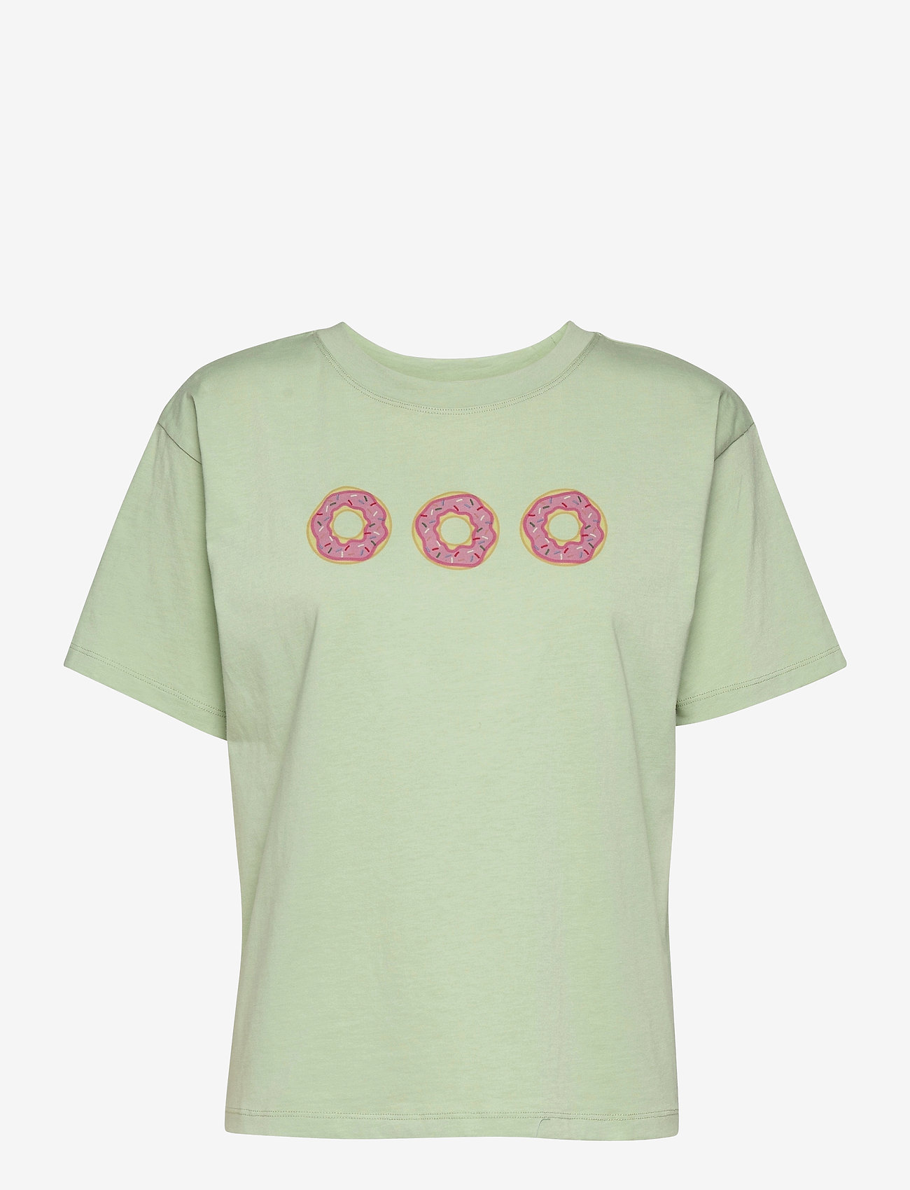 Barbara Kristoffersen by Rosemunde - Organic t-shirt ss - smoke green w/ donut print - 0