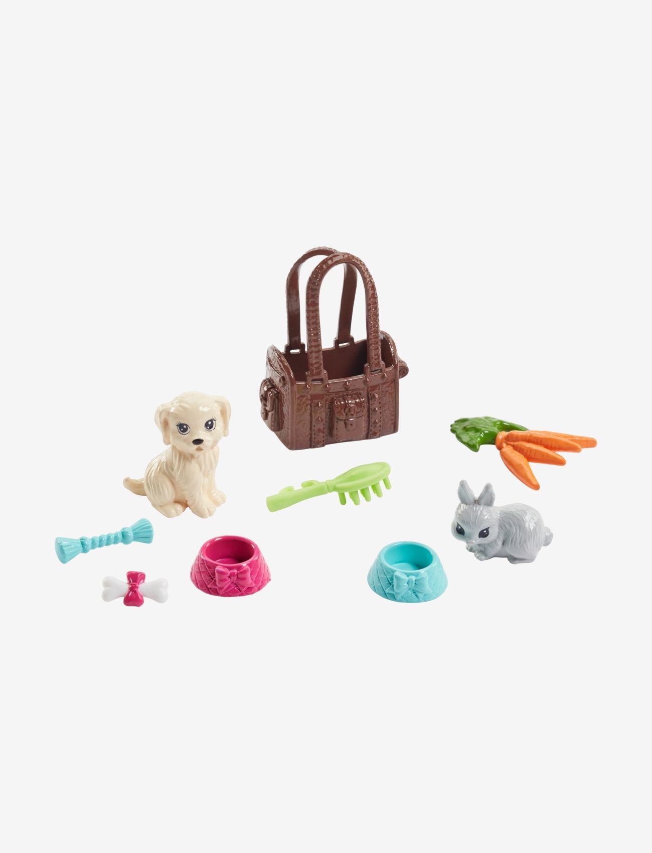 Barbie - Doll and Pets, Set Includes Blonde Doll, Puppy, Bunny and 7 Themed Pieces - dukker - multi color - 3