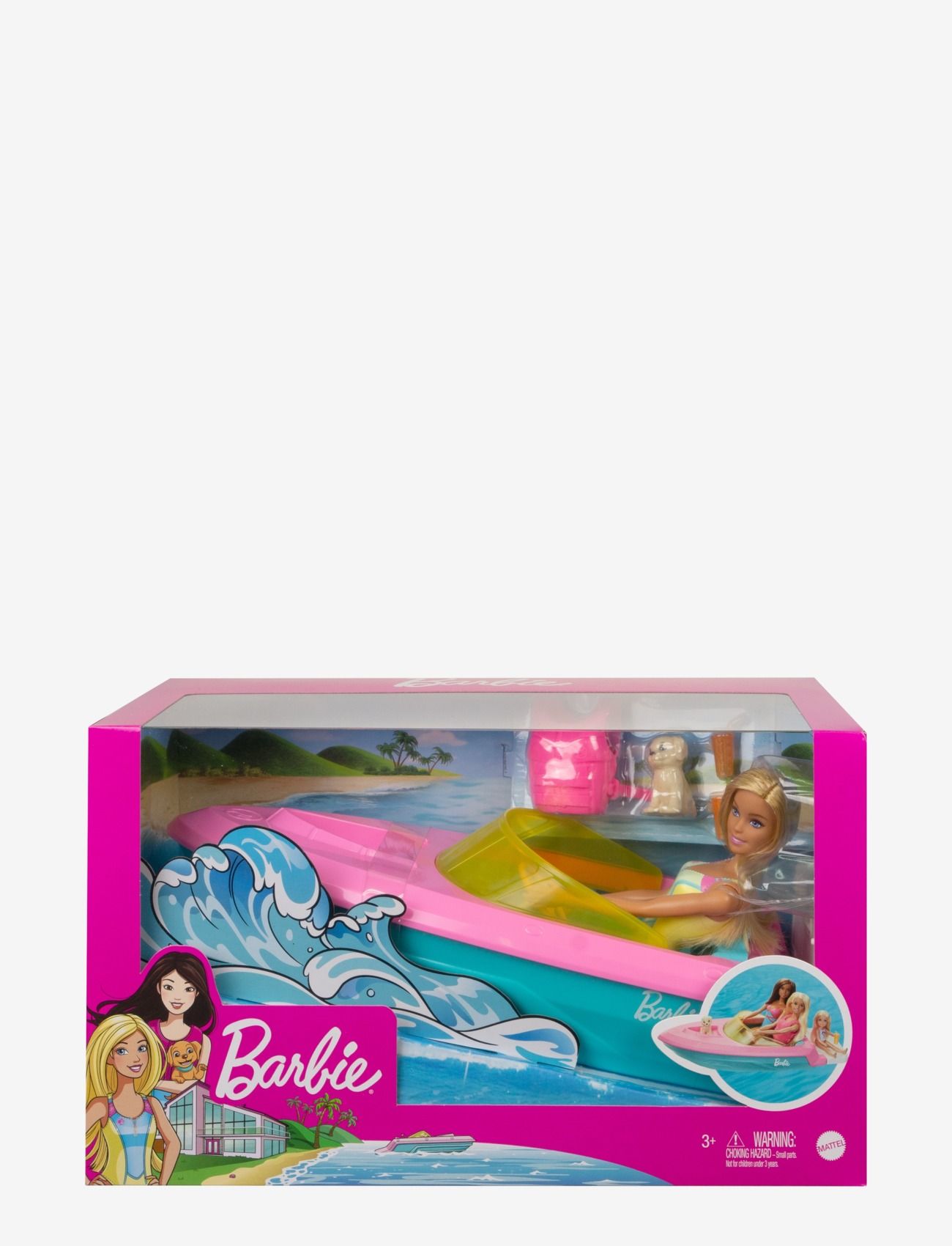 Barbie - Doll and Boat with Puppy and Accessories, Floats in Water, for 3 to 7 Year Olds - multi color - 3