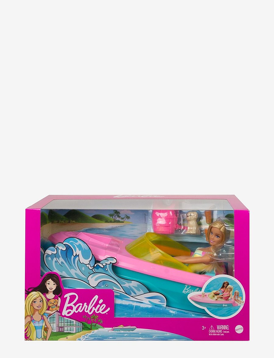 Barbie - Doll and Boat with Puppy and Accessories, Floats in Water, for 3 to 7 Year Olds - multi color - 3