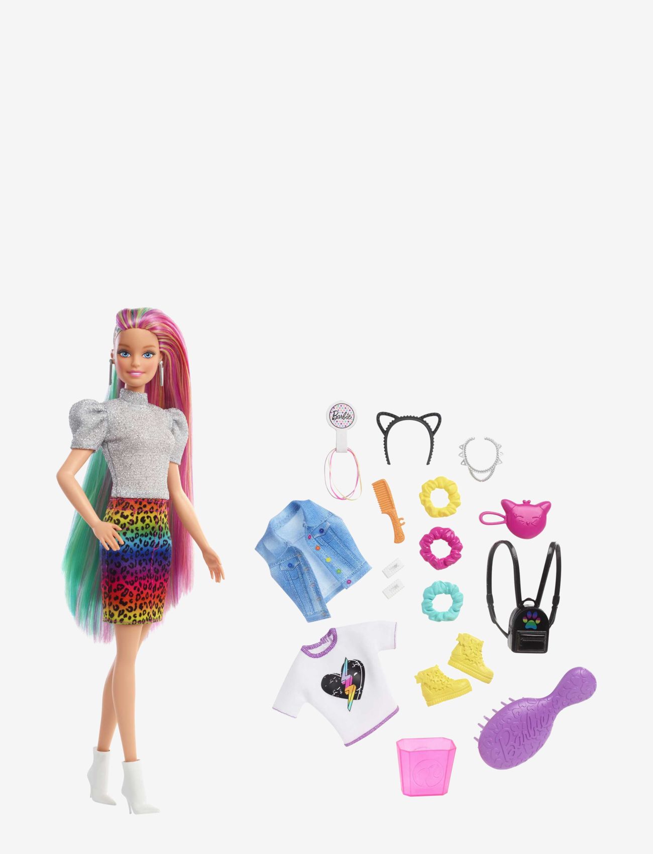 Barbie - Totally Hair Leopard Rainbow Hair Doll - multi color - 1