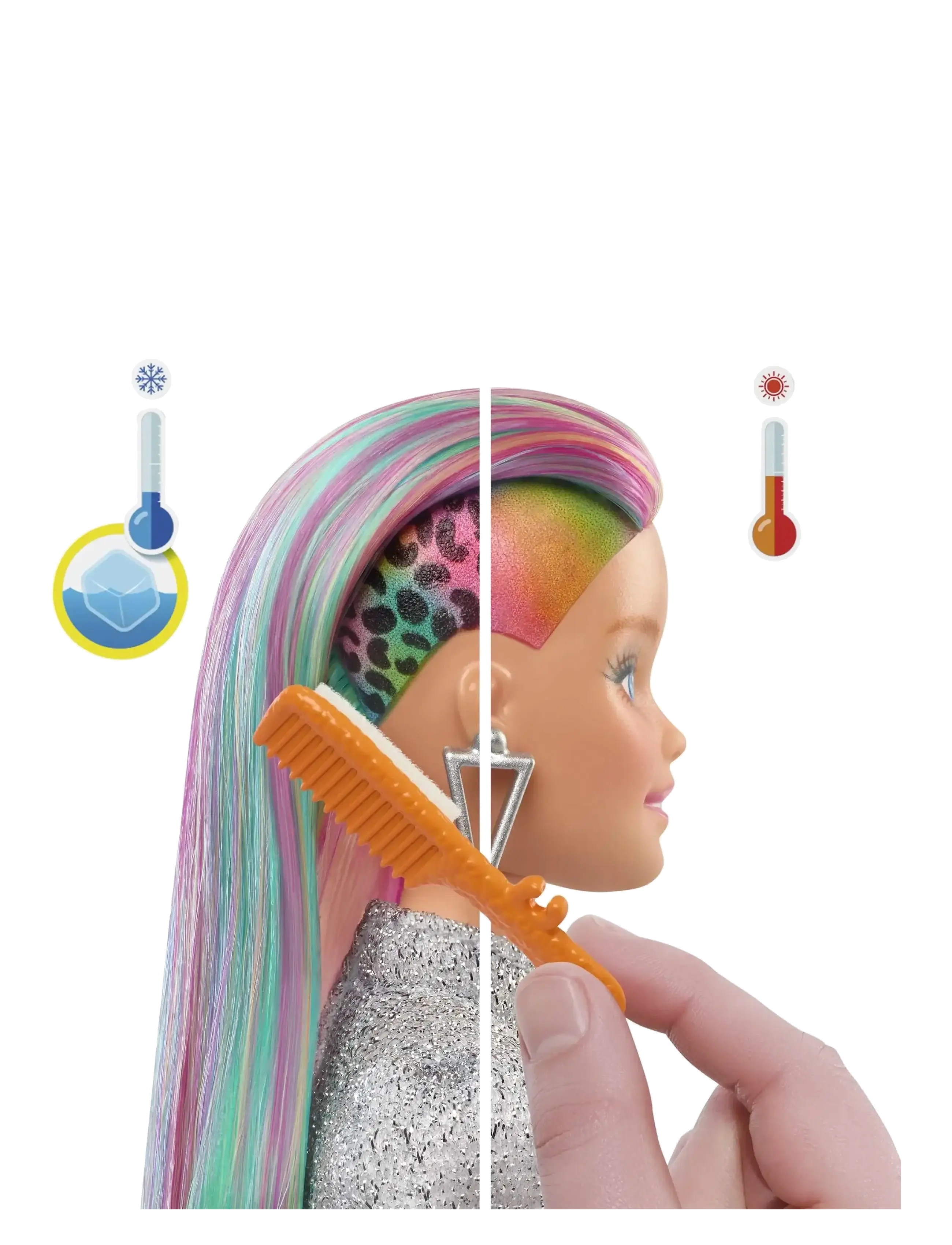 Barbie - Totally Hair Leopard Rainbow Hair Doll - multi color - 2