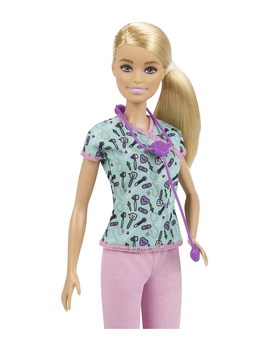 Barbie - Nurse Doll with Scrubs, Clothes and Accessories - dúkkur - multi color - 2