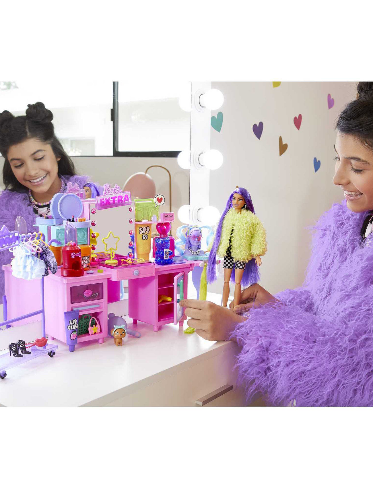 Barbie - Extra Doll & Vanity Playset - dukker - multi color - 1