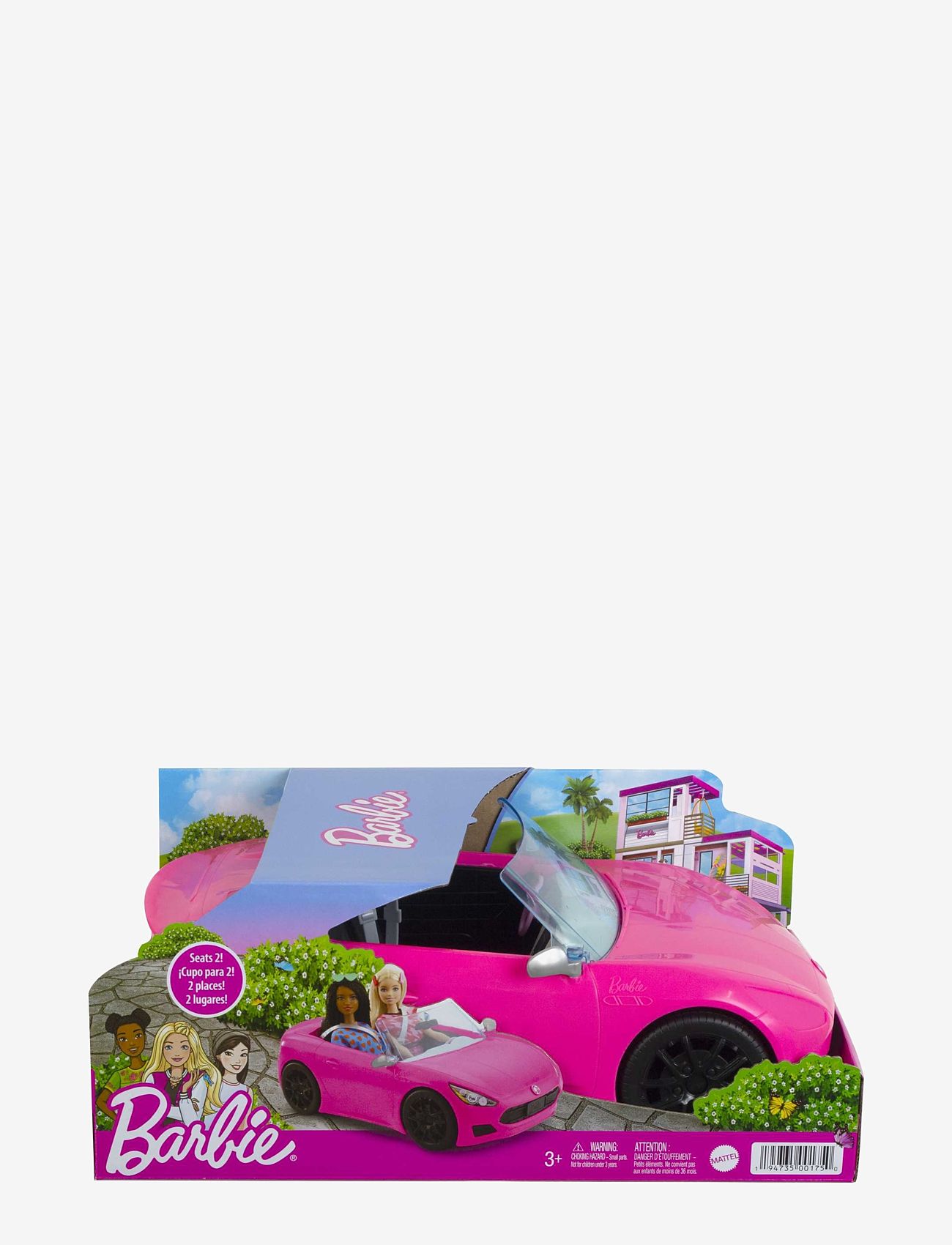 Barbie - Pink Convertible Vehicle Toy with Rolling Wheels - docktillbehör - multi color - 3