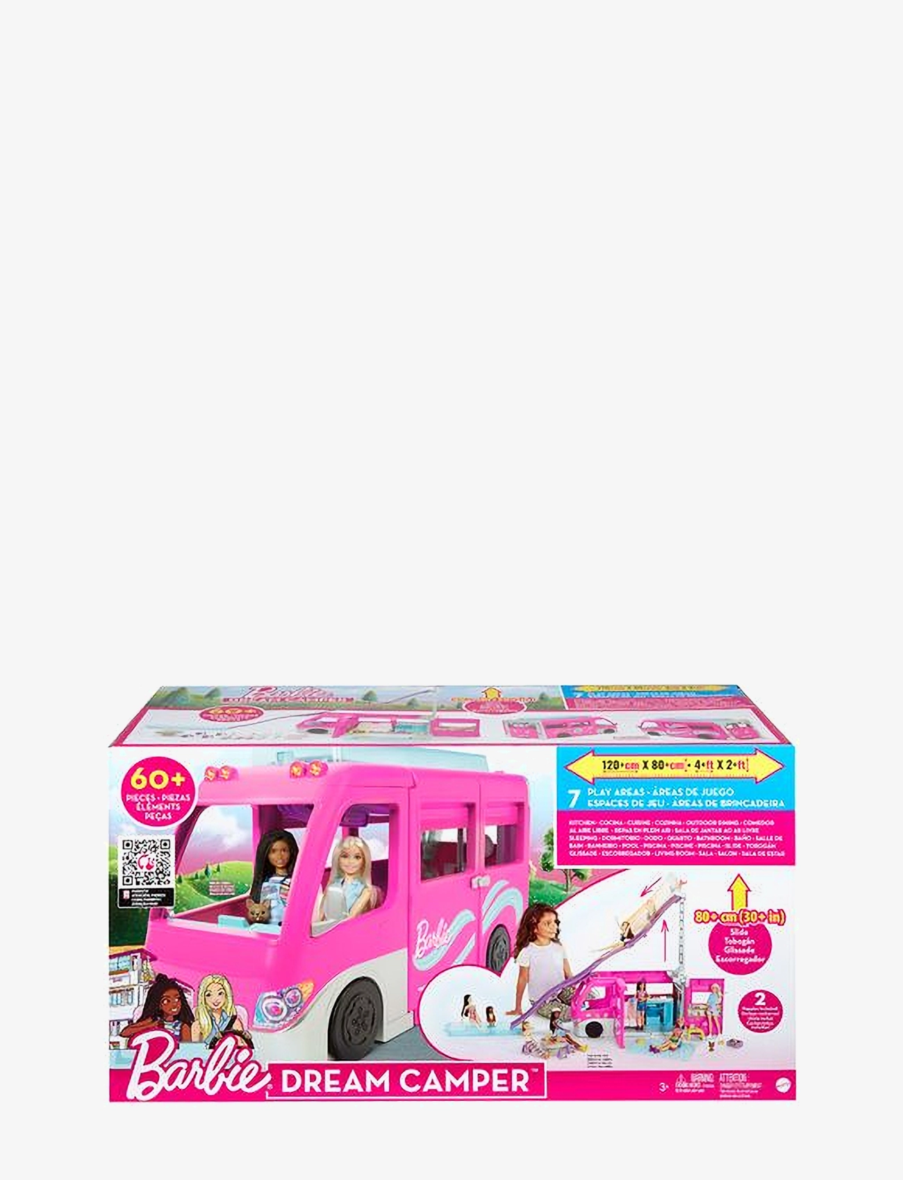 Barbie - Dreamhouse Adventures Camper, Doll Playset with 60 Accessories, 30-Inch Slide, Dream Camper - multi color - 2