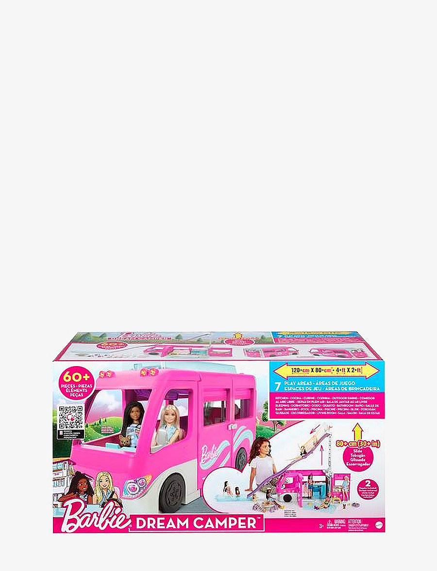 Barbie - Dreamhouse Adventures Camper, Doll Playset with 60 Accessories, 30-Inch Slide, Dream Camper - multi color - 2