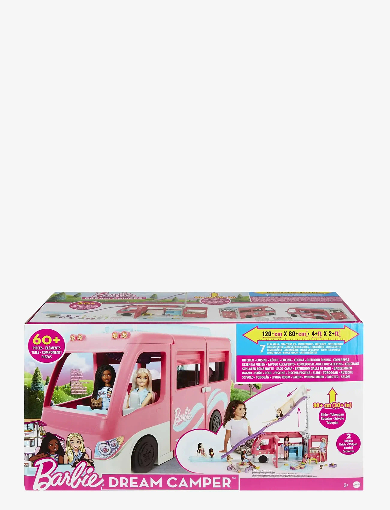 Barbie Dreamhouse Adventures Camper, Doll Playset With 60 Accessories,  30-inch Slide, Dream Camper