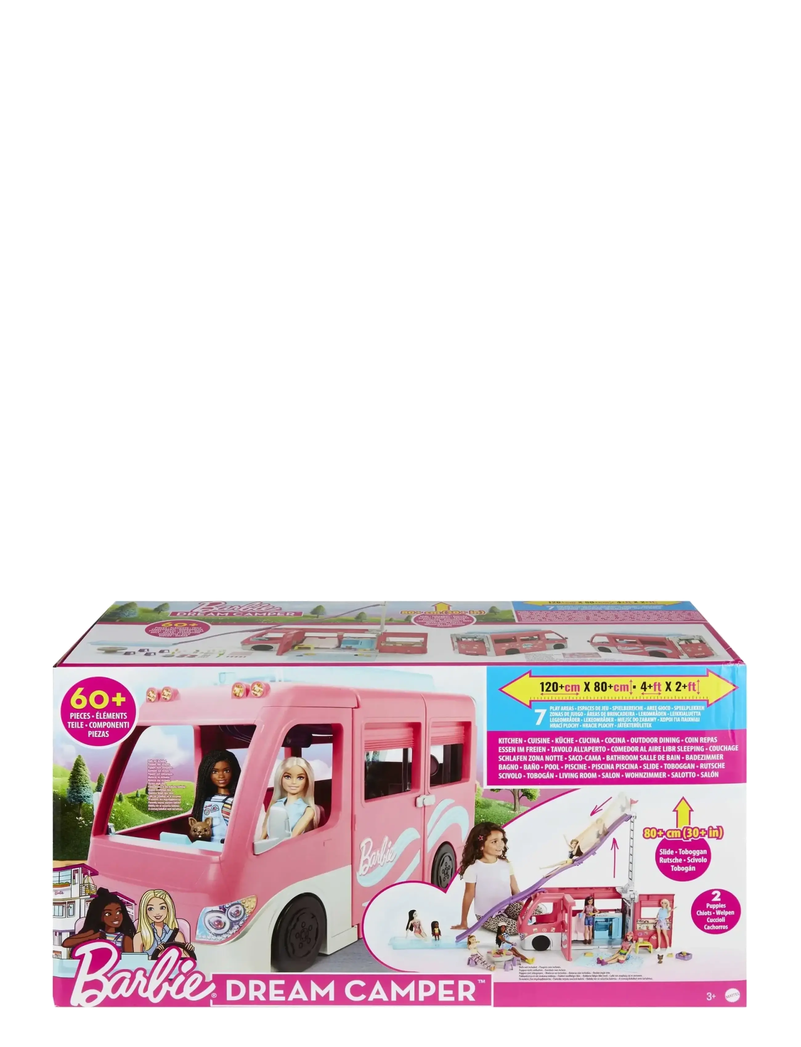 Barbie - Dreamhouse Adventures Camper, Doll Playset with 60 Accessories, 30-Inch Slide, Dream Camper - multi color - 5
