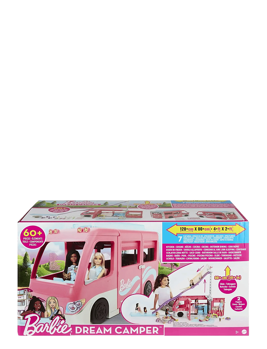 Barbie - Dreamhouse Adventures Camper, Doll Playset with 60 Accessories, 30-Inch Slide, Dream Camper - multi color - 5