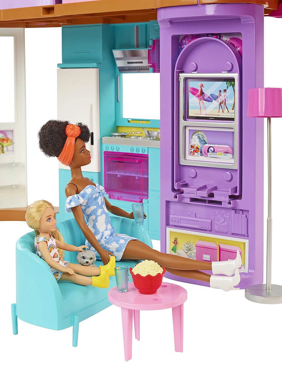 Barbie - Vacation House Playset with 30+ Pieces, Toy for 3 Year Olds & Up - puppenhäuser - multi color - 0
