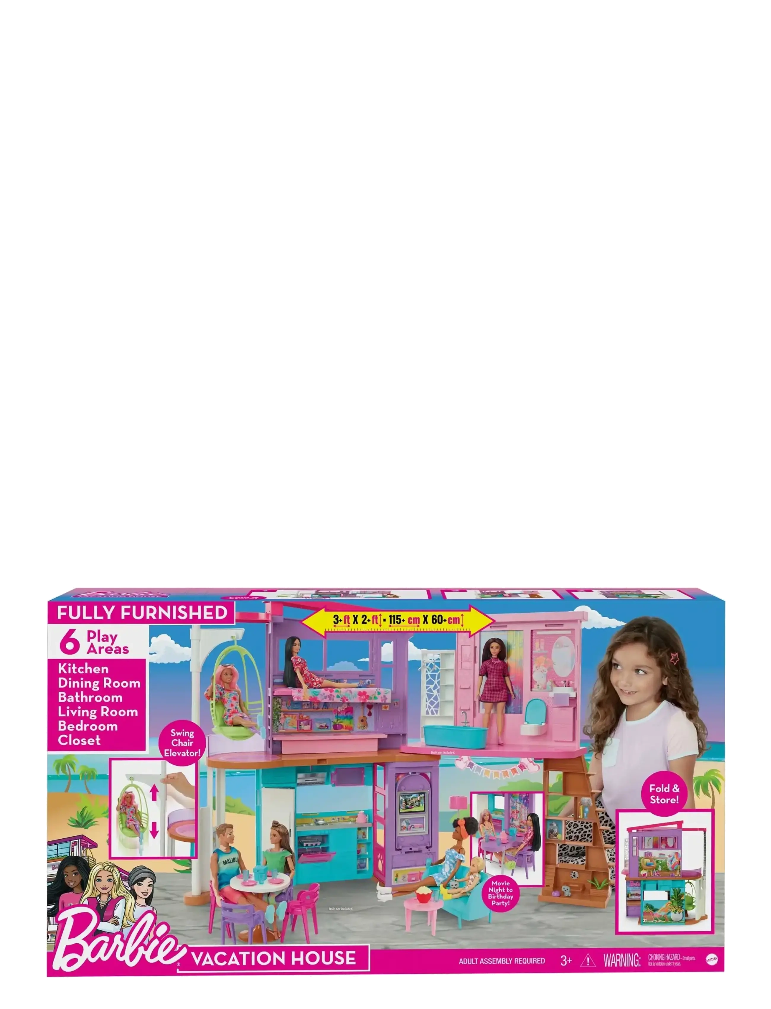 Barbie - Vacation House Playset with 30+ Pieces, Toy for 3 Year Olds & Up - puppenhäuser - multi color - 5