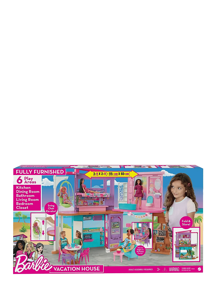 Barbie - Vacation House Playset with 30+ Pieces, Toy for 3 Year Olds & Up - puppenhäuser - multi color - 5
