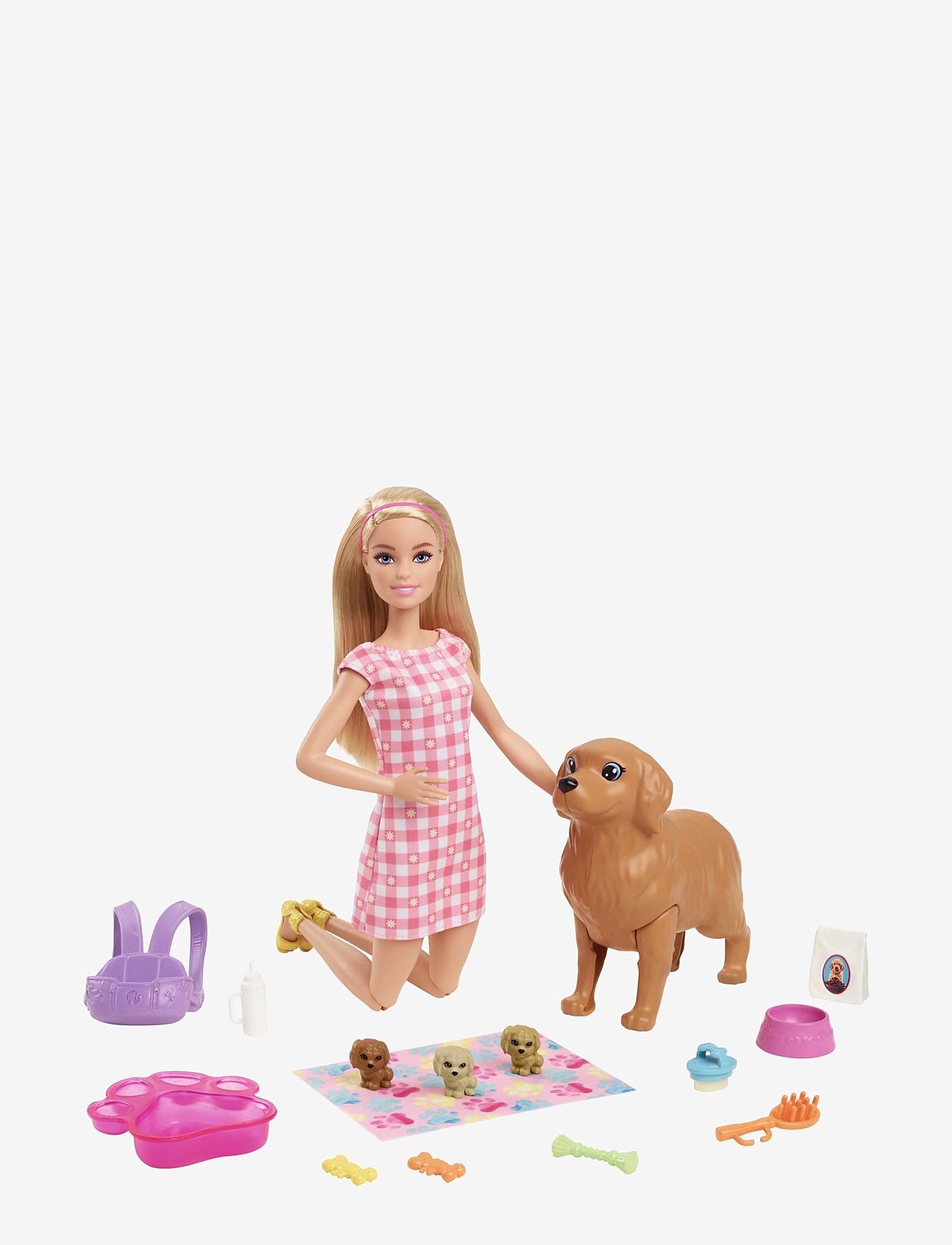 Barbie - Newborn Pups Playset with Doll & Animal Toys - dolls - multi color - 1