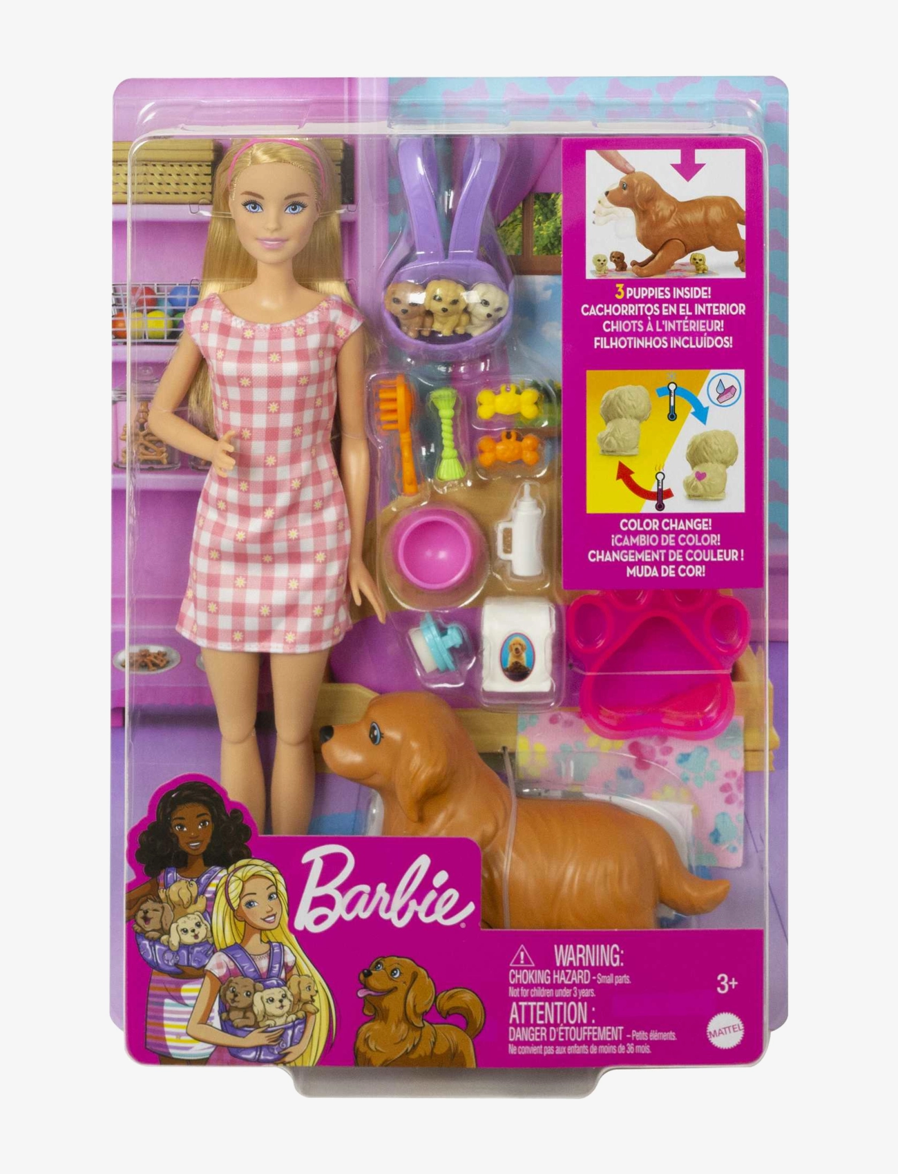 Barbie - Newborn Pups Playset with Doll & Animal Toys - laveste priser - multi color - 5