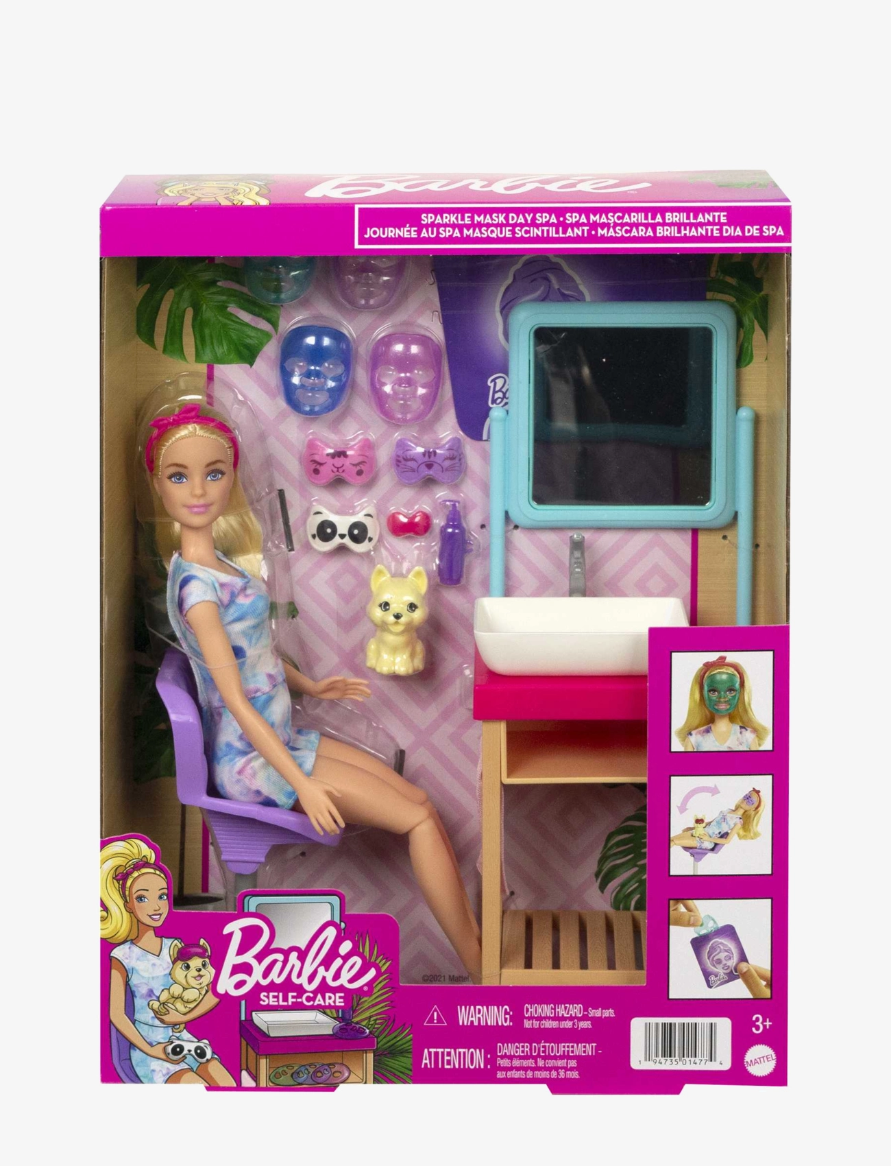 Barbie - Sparkle Mask Day Spa play set - multi color - 5
