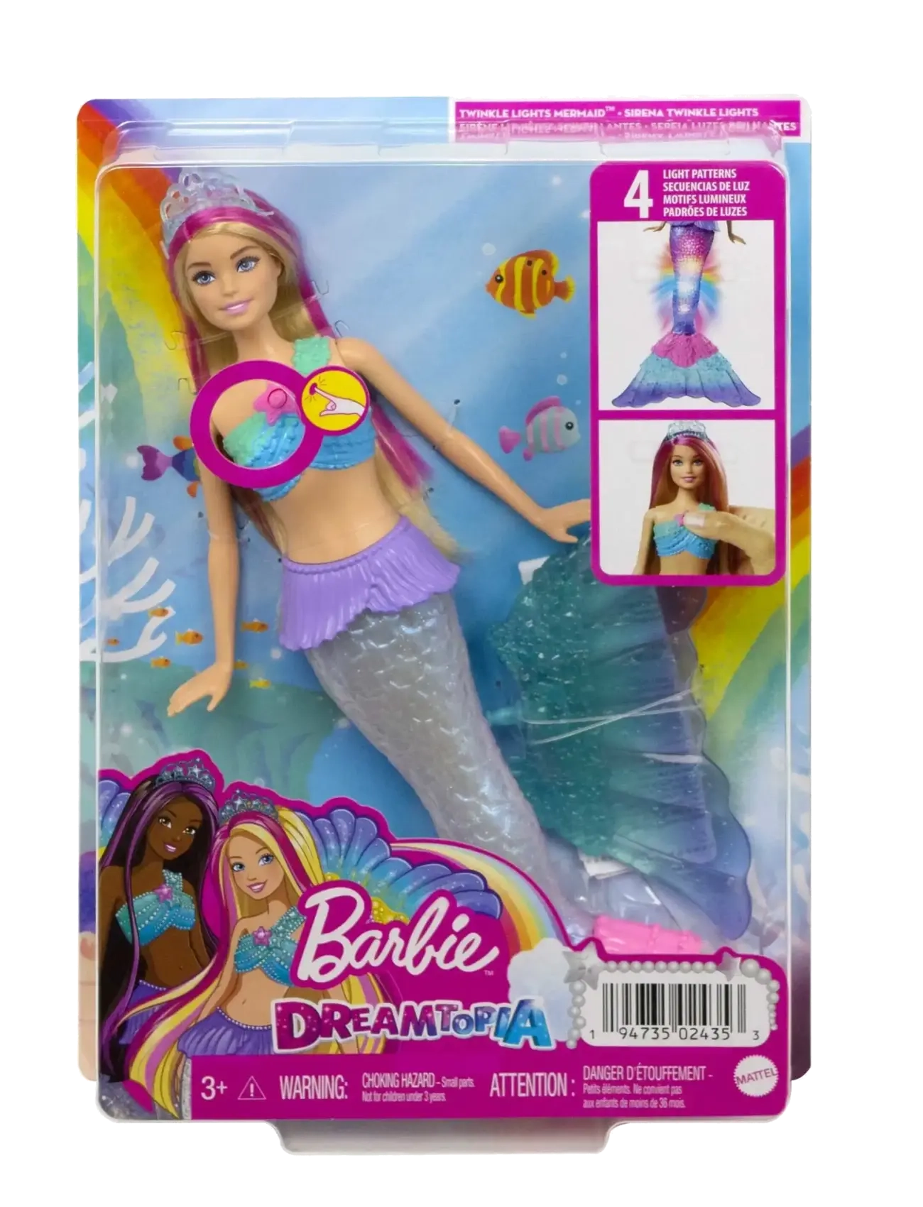 Barbie - Dreamtopia Twinkle Lights Mermaid Light-Up Doll - dockor - multi color - 2