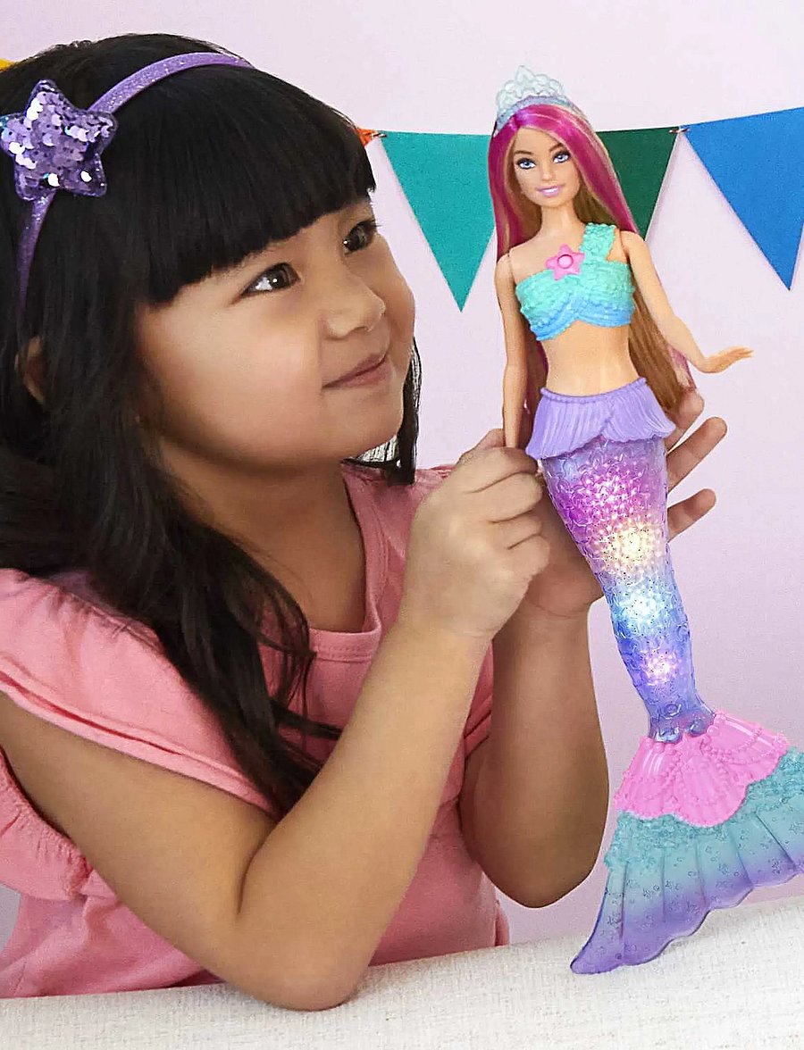 Barbie - Dreamtopia Twinkle Lights Mermaid Light-Up Doll - nukud - multi color - 0